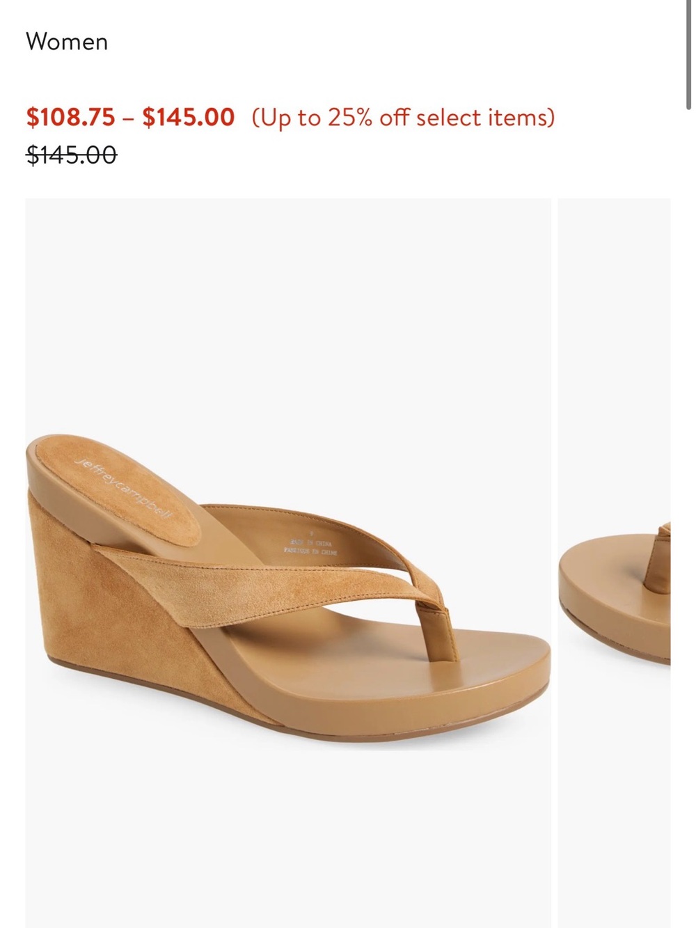 Liezel Platform Wedge Flip Flop Wedge Thong Sandal in Tan